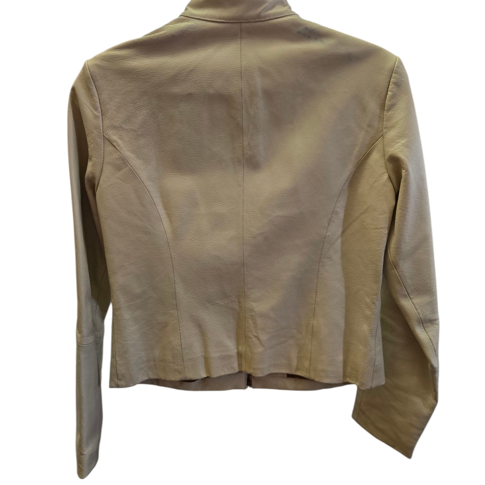 Wilsons Leather Cream Fitted Leather Jacket - Picture 2 of 6